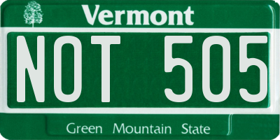 VT license plate NOT505