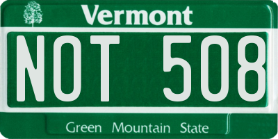 VT license plate NOT508