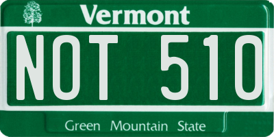 VT license plate NOT510
