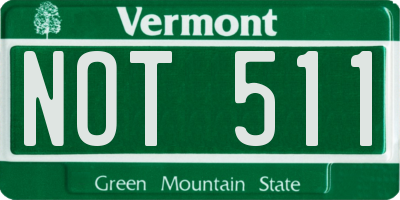 VT license plate NOT511