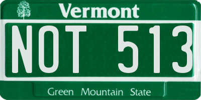VT license plate NOT513