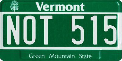 VT license plate NOT515