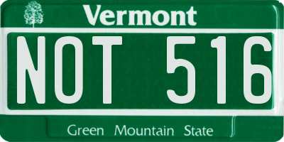 VT license plate NOT516