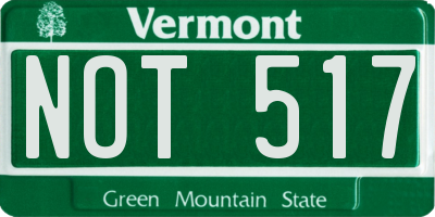 VT license plate NOT517