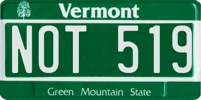 VT license plate NOT519