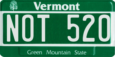 VT license plate NOT520