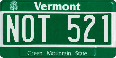 VT license plate NOT521