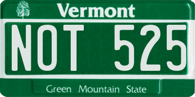 VT license plate NOT525