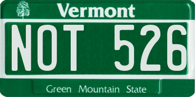 VT license plate NOT526