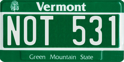 VT license plate NOT531