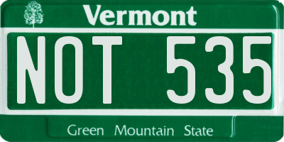 VT license plate NOT535