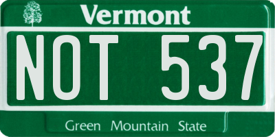 VT license plate NOT537