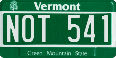 VT license plate NOT541