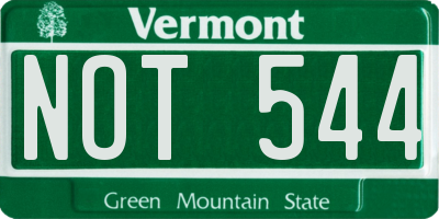 VT license plate NOT544