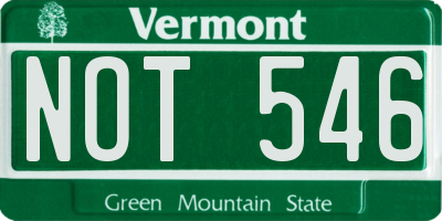 VT license plate NOT546