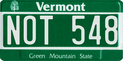 VT license plate NOT548