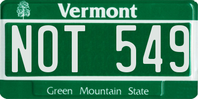 VT license plate NOT549