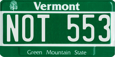 VT license plate NOT553