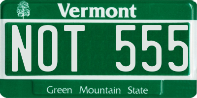 VT license plate NOT555