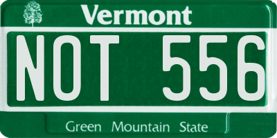 VT license plate NOT556