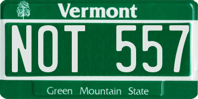 VT license plate NOT557