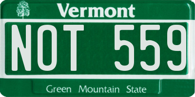 VT license plate NOT559