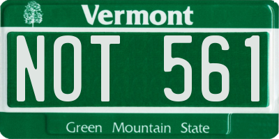 VT license plate NOT561