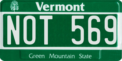 VT license plate NOT569
