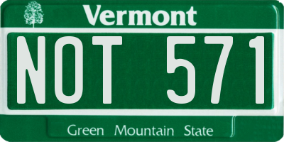 VT license plate NOT571