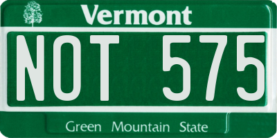 VT license plate NOT575