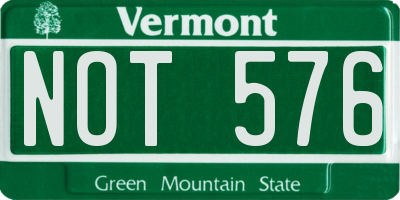 VT license plate NOT576