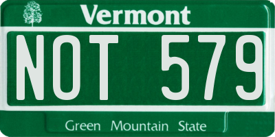 VT license plate NOT579
