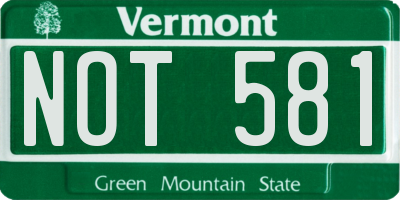 VT license plate NOT581
