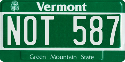 VT license plate NOT587