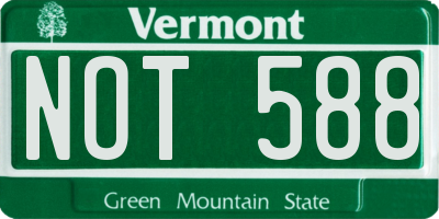 VT license plate NOT588