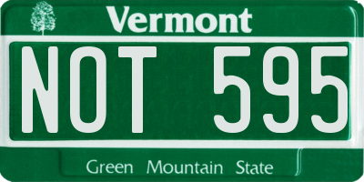 VT license plate NOT595