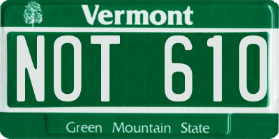 VT license plate NOT610