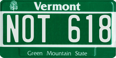 VT license plate NOT618