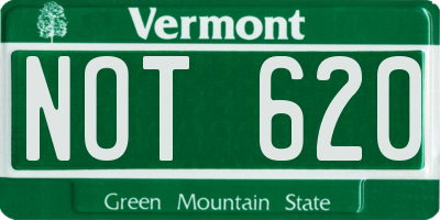 VT license plate NOT620