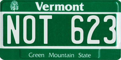VT license plate NOT623