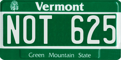 VT license plate NOT625
