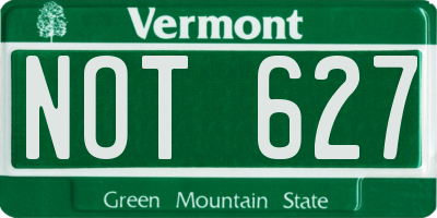 VT license plate NOT627
