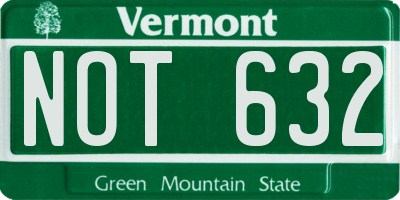 VT license plate NOT632