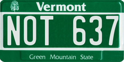 VT license plate NOT637