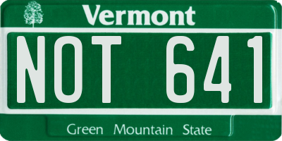 VT license plate NOT641