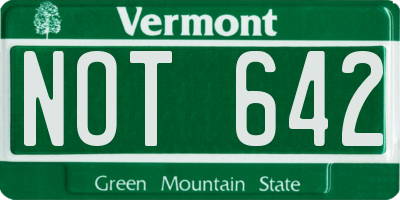 VT license plate NOT642