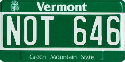 VT license plate NOT646