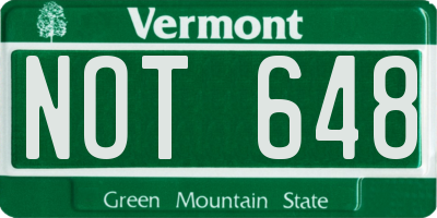 VT license plate NOT648