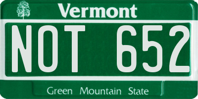 VT license plate NOT652