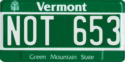 VT license plate NOT653